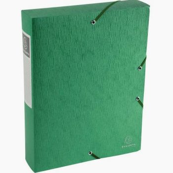 Boite de classement Exabox Scotten en carte lustrée, dos 60 mm, vert