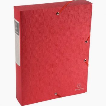 Boite de classement Exabox Scotten en carte lustrée, dos 60 mm, rouge
