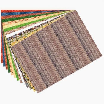 Set of 13 patterned structure papers, assorted designs, size 50 x 70 cm