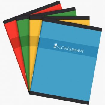 Assorted Color Exercise Notebook Conquerant, 60 Sheets, 70gsm, 17 x 22 cm, Seyes Ruled