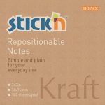 Set of 12 Reusable Kraft Sticky Notes 76 x 76 mm