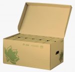 Eco-Friendly Nature Line Kraft Recycled Storage Container with 6 Archive Boxes 52 x 35 x 26 cm, 8 cm Spine