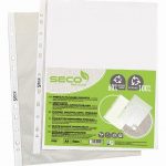 Pack of 50 recyclable polypropylene punched pockets, 80 microns