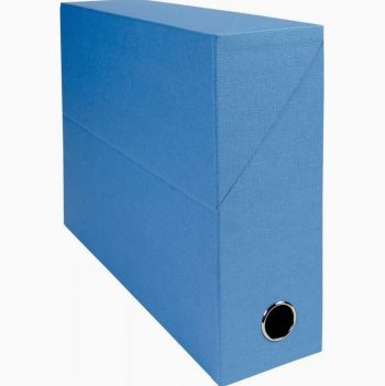 Document storage box, cloth spine, 9 cm back, light blue