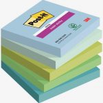 Paquet de 5 blocs notes super sticky post it 90 feuilles 76x76mm collection oasis