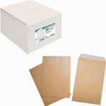 Pack of 500 Self-Adhesive Kraft Envelopes 90gsm, 17.6x25 cm, Removable Protective Strip