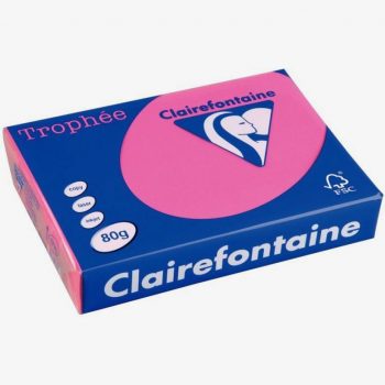 Pack of 500 A3 sheets, 80gsm, fuchsia color paper by Clairefontaine Trophée