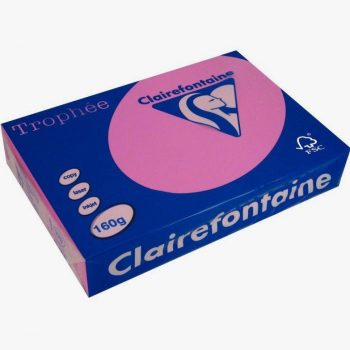 Pack of 250 A4 sheets 160gsm fuchsia paper TROPHY CLAIREFONTAINE