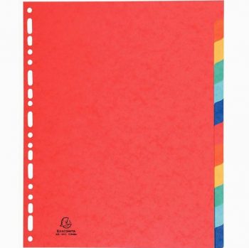 Jeu de 12 intercalaires en carte lustrée 400g, format A4+
