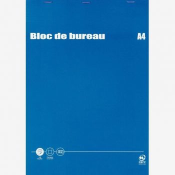 Bloc de bureau 100 feuilles 60g format A4 quadrillé 5x5