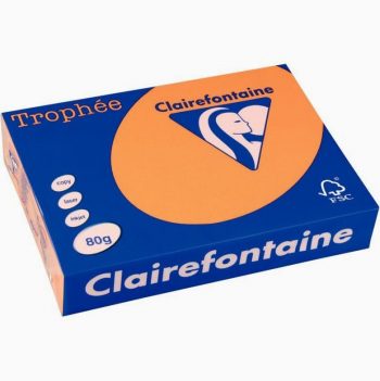 Ramette de 500 feuilles de papier 80g de format A4 clémentine TROPHEE CLAIREFONTAINE