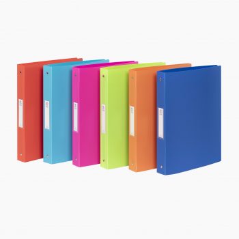 Flexible Polypropylene Binder 4cm A4 Maxi, 4 Rings, Feel'easy Assorted