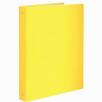 A4 Plastic Ring Binder, 4 Round 30mm Rings, 40mm Spine, Yellow
