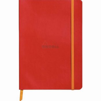 Carnet RHODIARAMA format A5 160 pages, ligné, couverture souple en simili cuir, rouge coquelicot