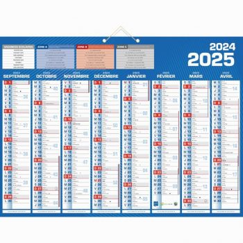 16-Month Academic Wall Calendar 2024-2025, 40.5 x 55 cm