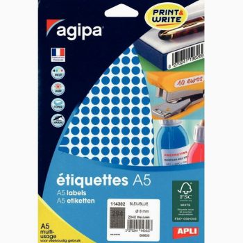Pack of 2940 blue adhesive pads, 8 mm diameter
