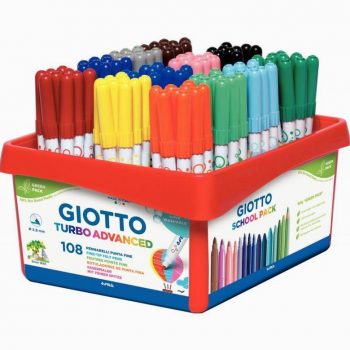 Classpack de 108 feutres Giotto Turbo Advanced pointe moyenne