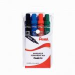 Pochette de 4 marqueurs permanents pointe ogive base alcool coloris assortis