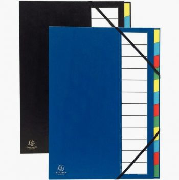 Rigid Organizer Folder, expandable spine, 12 sorted sections, assorted colors