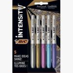 Blister de 5 marqueurs assortis metallic bic
