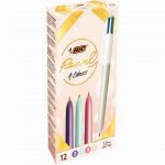 Boîte 12 stylos 4 couleurs Pearl assortis