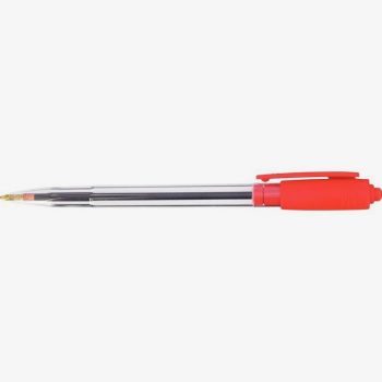 Wiz Medium Point 1mm Red Retractable Ballpoint Pen