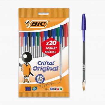 Lot de 20 stylos à Bille Bic Cristal Assorti
