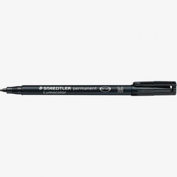 Set of 10 Lumocolor Permanent Black Markers 1.0mm