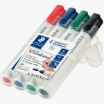 Paquet de 4 marqueurs tableau blanc Lumocolor pointe ogive assortis