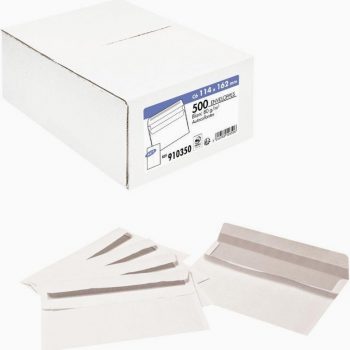 Boîte de 500 enveloppes blanches C6 114X162 80g/m² autocollantes