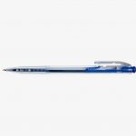 Stylo corps transparent rétractable bleu