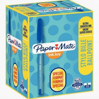 Boite de 100 stylos Inkjoy 100 bleus dont 20 gratuits