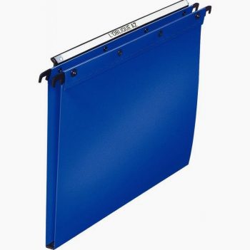 Set of 10 blue polypropylene hanging folders with 15 mm spine for drawers