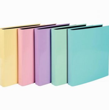 4-ring binder, 4 cm spine, laminated rigid board AQUAREL, assorted colors