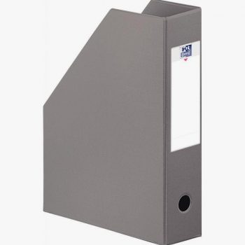 Boite de classement en PVC à pan coupé dos 7 cm gris
