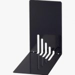 Set of 2 black metal bookends