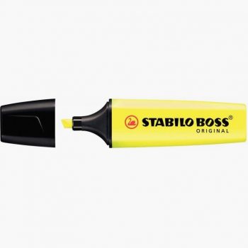 Set of 10 STABILO BOSS Chisel Tip Yellow Highlighters
