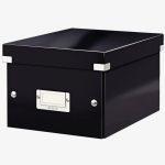 CLICKSTORE Premium A5+ Black Cardboard Storage Box