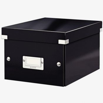 CLICKSTORE Premium A5+ Black Cardboard Storage Box