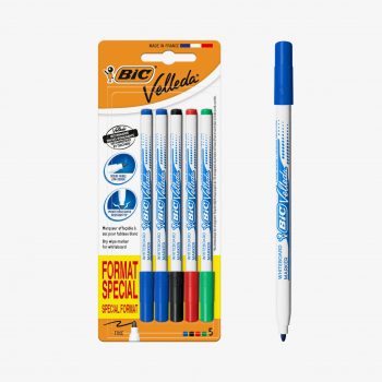 Set of 5 Velleda 1721 Fine Bullet Tip Dry Erase Markers, Assorted Colors