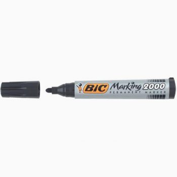 Set of 12 black permanent bullet tip markers