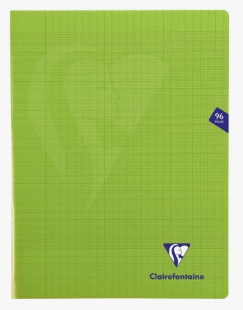 Mimesys stitched polypro notebook 24x32cm 96 sheets Seyès Green by Clairefontaine