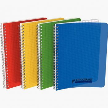 Cahier coloris assortis Conquerant 100 pages 17 x 22 cm 90g Quadrillé 5 x 5