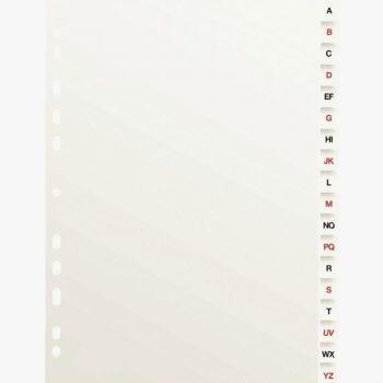 Set of 18 Alphabetical Index Dividers, 21x29.7 cm Filing Card
