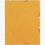 Set of 10 Yellow Glossy Card Folders Without Flap, Elastic Closure