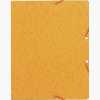 Set of 10 Yellow Glossy Card Folders Without Flap, Elastic Closure