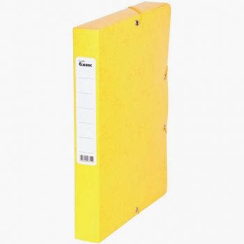 Textured Cardboard Filing Box, 40 mm Spine, Yellow Color