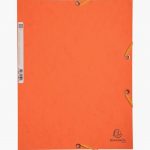 Chemise 3 rabats à élastiques en carte lustrée 400g, orange