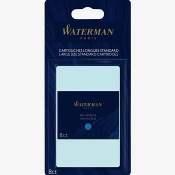 8 cartouches d'encre pour stylo plume bleue Waterman longues international sérenité