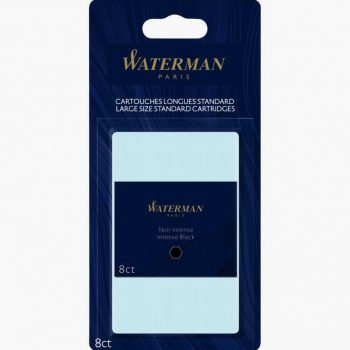 8-pack of long international black ink cartridges for Waterman fountain pens